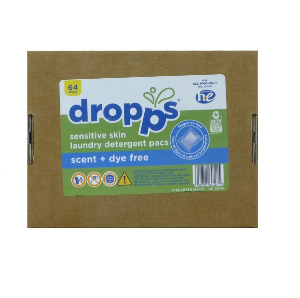Экологичные капсулы для стирки dropps без запаха 64шт